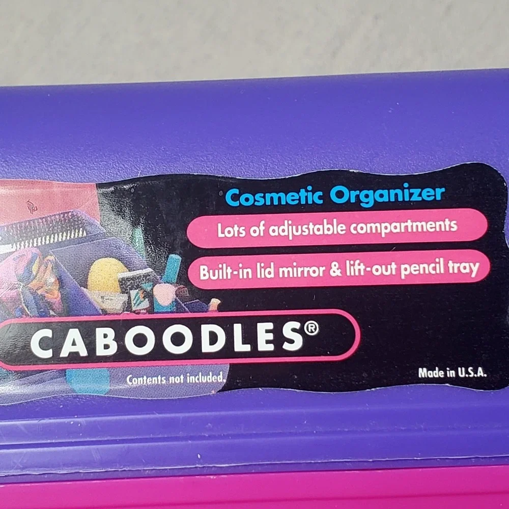 Vintage Caboodles Organizer Vanity Purple Pink Makeup Case Cosmetic Storage 2762